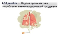 4-10 декабря - Неделя профилактики потребления никотинсодержащей продукции